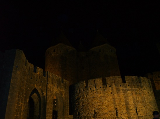 La cite de Carcassonne at night